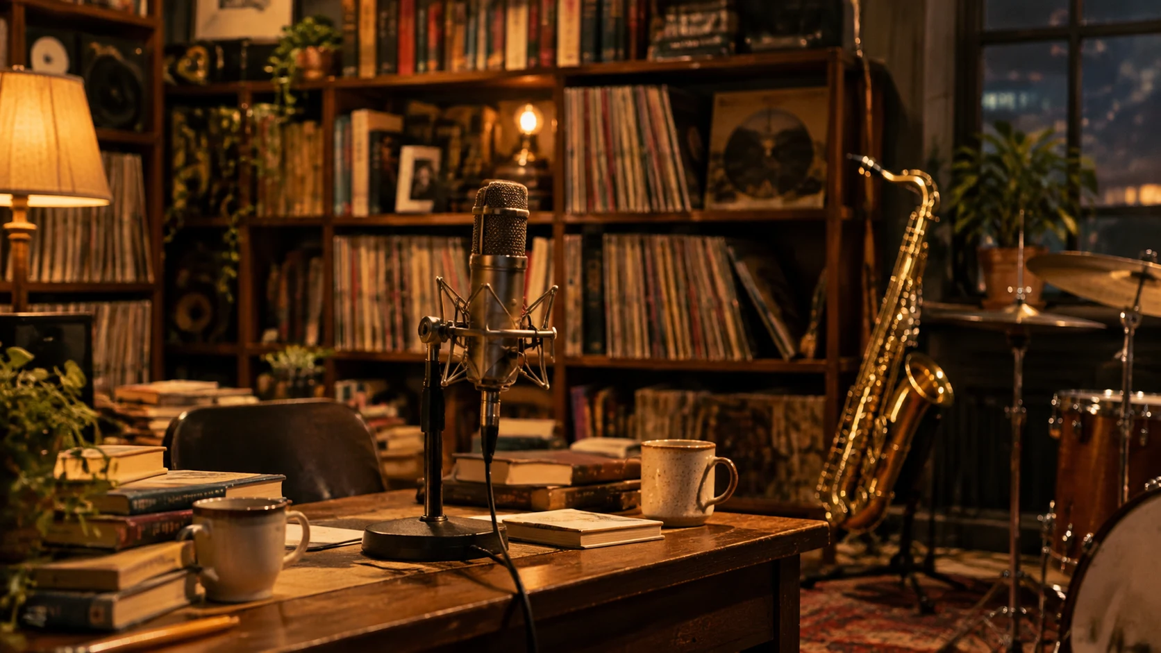 A tiny desk concert video made by Tiny Desk AI (dark scene)